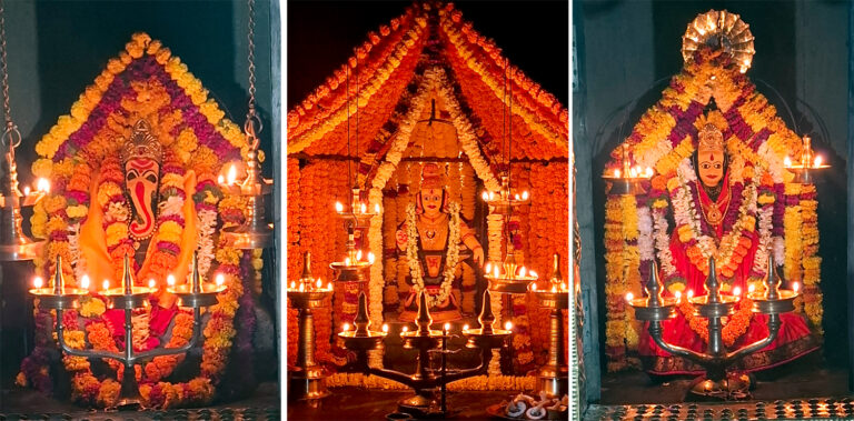 मूर्तीची फुलांची सजावट