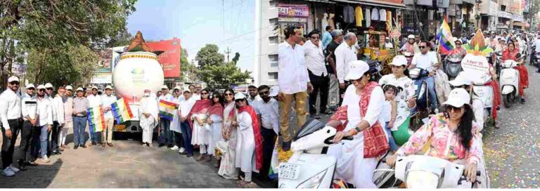 विश्व नवकार महामंत्र दिनानिमित्त नगरमध्ये नवकार कलश रॅली